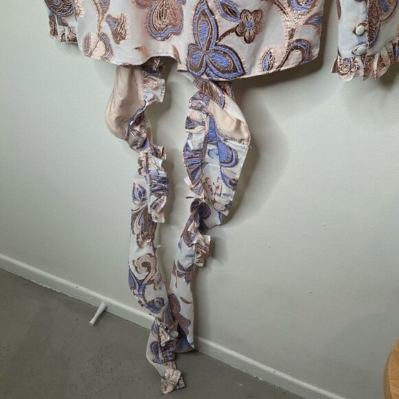 Alexis Marceau Metallic Floral Wrap Top - Picture 9 of 10